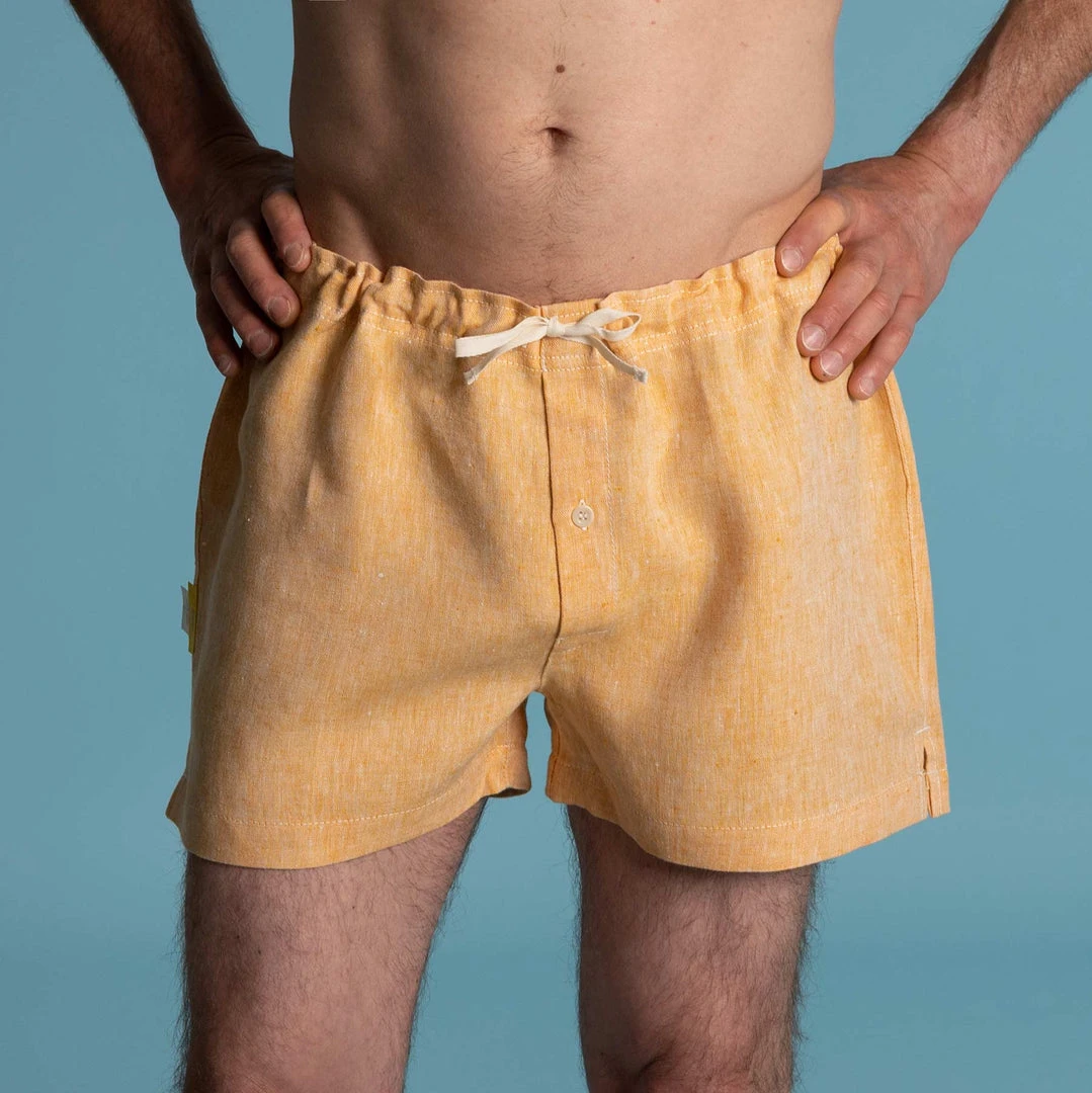 Men's GREENWICH Elastic-Free 100% Organic Hemp Boxers - Eco-Friendly & Comfortable Underwear 5 Vendor-unknown Men GREENWICH Elastic-free 100% Organic Hemp Boxers Woven (OC Thread, Nut Button)