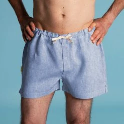 Men's GREENWICH Elastic-Free 100% Organic Hemp Boxers - Eco-Friendly & Comfortable Underwear 33 Vendor-unknown Men GREENWICH Elastic-free 100% Organic Hemp Boxers Woven (OC Thread, Nut Button)