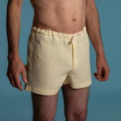 Men's GREENWICH Elastic-Free 100% Organic Hemp Boxers - Eco-Friendly & Comfortable Underwear 31 Vendor-unknown Men GREENWICH Elastic-free 100% Organic Hemp Boxers Woven (OC Thread, Nut Button)