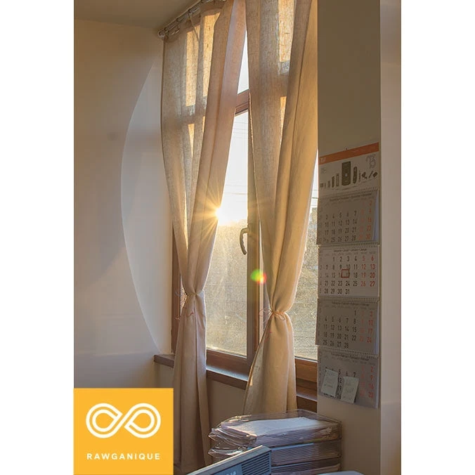 24" x 86" Hemp Curtain Panel with Rings - Natural Living Room Curtains for Home Sweet Home Collection 1 Vendor-unknown Hemp Curtain Panel 24" X 86" (with Rings) Curtains