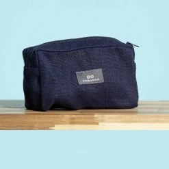 Vendor-unknown BedBath CAVENDISH 100% Organic Hemp Toiletries / Makeup Bag / Pencil Case (8x4x2) (Plastic-free)