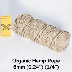 Ropes 6mm Hemp Rope (1/4") (1kg Roll) DIY