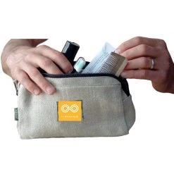 Vendor-unknown BedBath CAVENDISH 100% Organic Hemp Toiletries / Makeup Bag / Pencil Case (8x4x2) (Plastic-free)