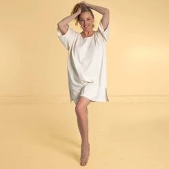 Rawganique Lingerie & Sleepwear JODIE 100% Organic Cotton Nightgown Nightshirt Loungewear House Dress (Made In USA)