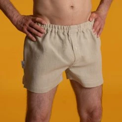 Vendor-unknown JOEY Biodegradable Elastic Edition 100% Organic Hemp Boxer Shorts (OC Thread, Nut Button, Organic Elastic) Men