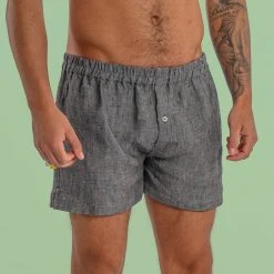 Vendor-unknown JOEY 100% Organic Hemp Boxer Shorts (Woven) (Nut Button, OC Thread) Men