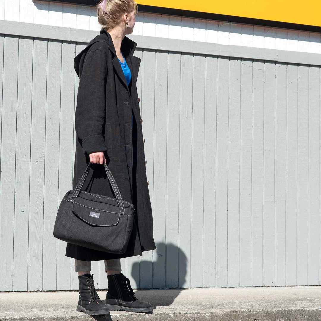 DA VINCI COAT Organic Hemp Hooded Coat - Black | Eco-Friendly Warmwear for Men & Women 24 Vendor-unknown Warmwear & Outerwear DA VINCI COAT Organic Hemp Hooded Coat Lined With Organic Cotton Fleece (Black)