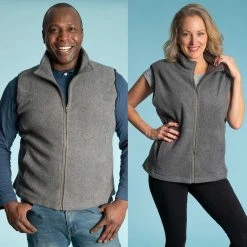 Vendor-unknown Warmwear & Outerwear LAKE TAHOE 100% Organic Cotton Fleece Zippered Vest (2 Pockets) (Unisex)