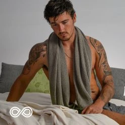 Towels BedBath LONDONBERRY 100% Organic Linen Knit Bath Towel