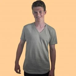 Vendor-unknown Men LUDWIG 100% Organic French Linen V-neck T-Shirt