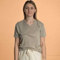 Vendor-unknown Men LUDWIG 100% Organic French Linen V-neck T-Shirt