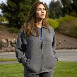 Vendor-unknown MAGIC MOUNTAIN 100% Organic Cotton Fleece Zippered Collar Jacket (Unisex) Warmwear & Outerwear