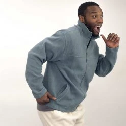 Vendor-unknown MAGIC MOUNTAIN 100% Organic Cotton Fleece Zippered Collar Jacket (Unisex) Warmwear & Outerwear