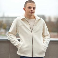 Vendor-unknown MAGIC MOUNTAIN 100% Organic Cotton Fleece Zippered Collar Jacket (Unisex) Warmwear & Outerwear