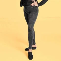 Vendor-unknown Bottoms MELANIE Reversible Organic Cotton Leggings (Grunge Gray/Black)