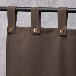 Vendor-unknown Blackout Tabbed BELMONT 100% Organic Cotton Curtains (2-Layer) (Brown/Brown)