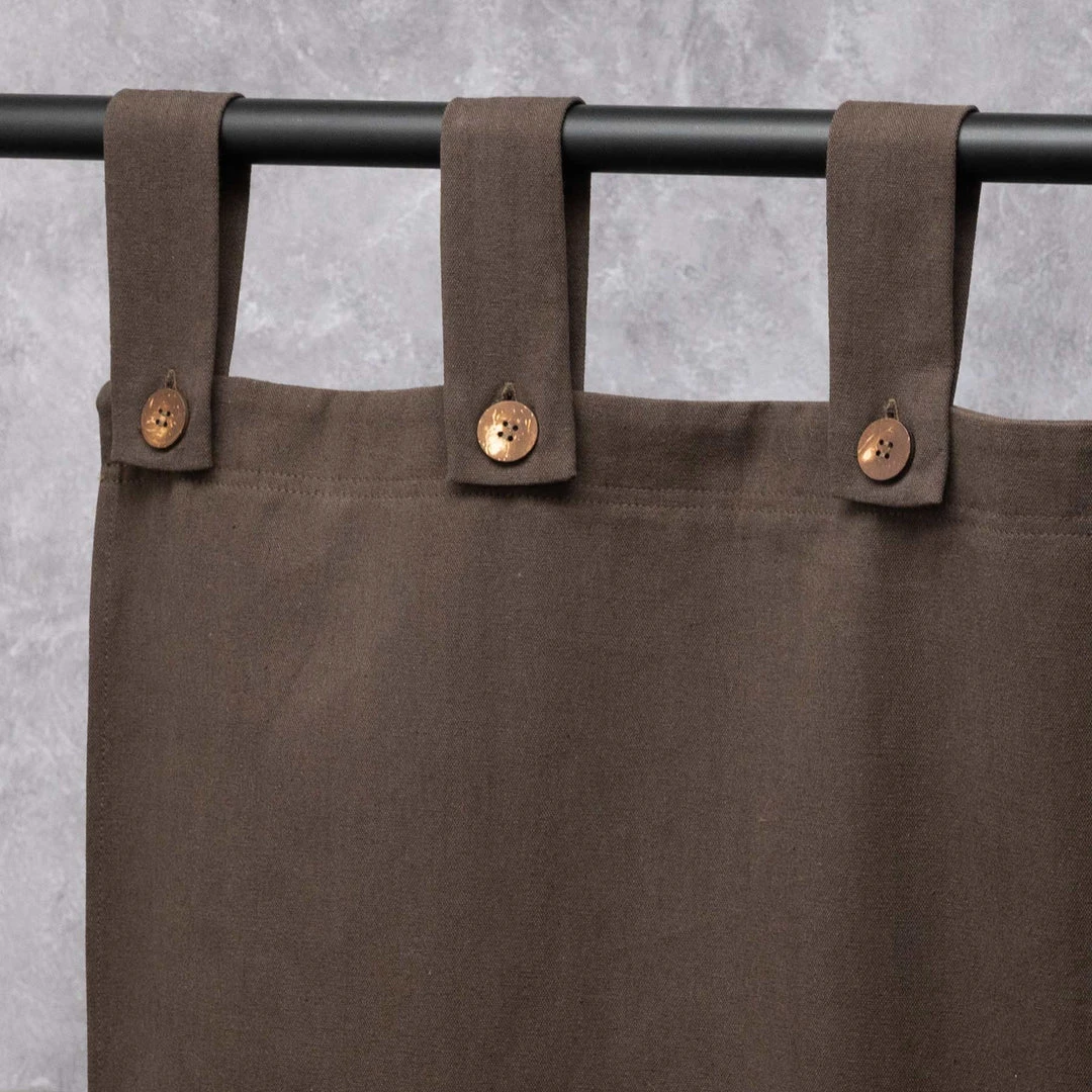 100% Organic Cotton Blackout Tabbed BELMONT Curtains - 2-Layer, Brown/Brown - Home Sweet Home Collection 2 Vendor-unknown Blackout Tabbed BELMONT 100% Organic Cotton Curtains (2-Layer) (Brown/Brown)