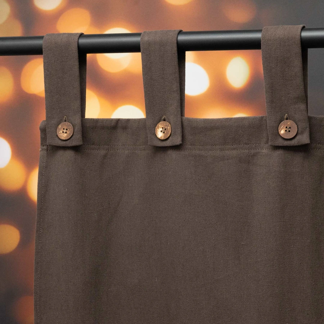 100% Organic Cotton Blackout Tabbed BELMONT Curtains - 2-Layer, Brown/Brown - Home Sweet Home Collection 4 Vendor-unknown Blackout Tabbed BELMONT 100% Organic Cotton Curtains (2-Layer) (Brown/Brown)