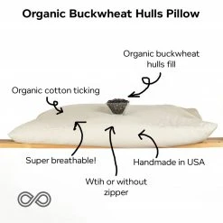 Vendor-unknown BedBath ILLINOIS 100% Organic Buckwheat Pillow (Vegan - Made In USA)