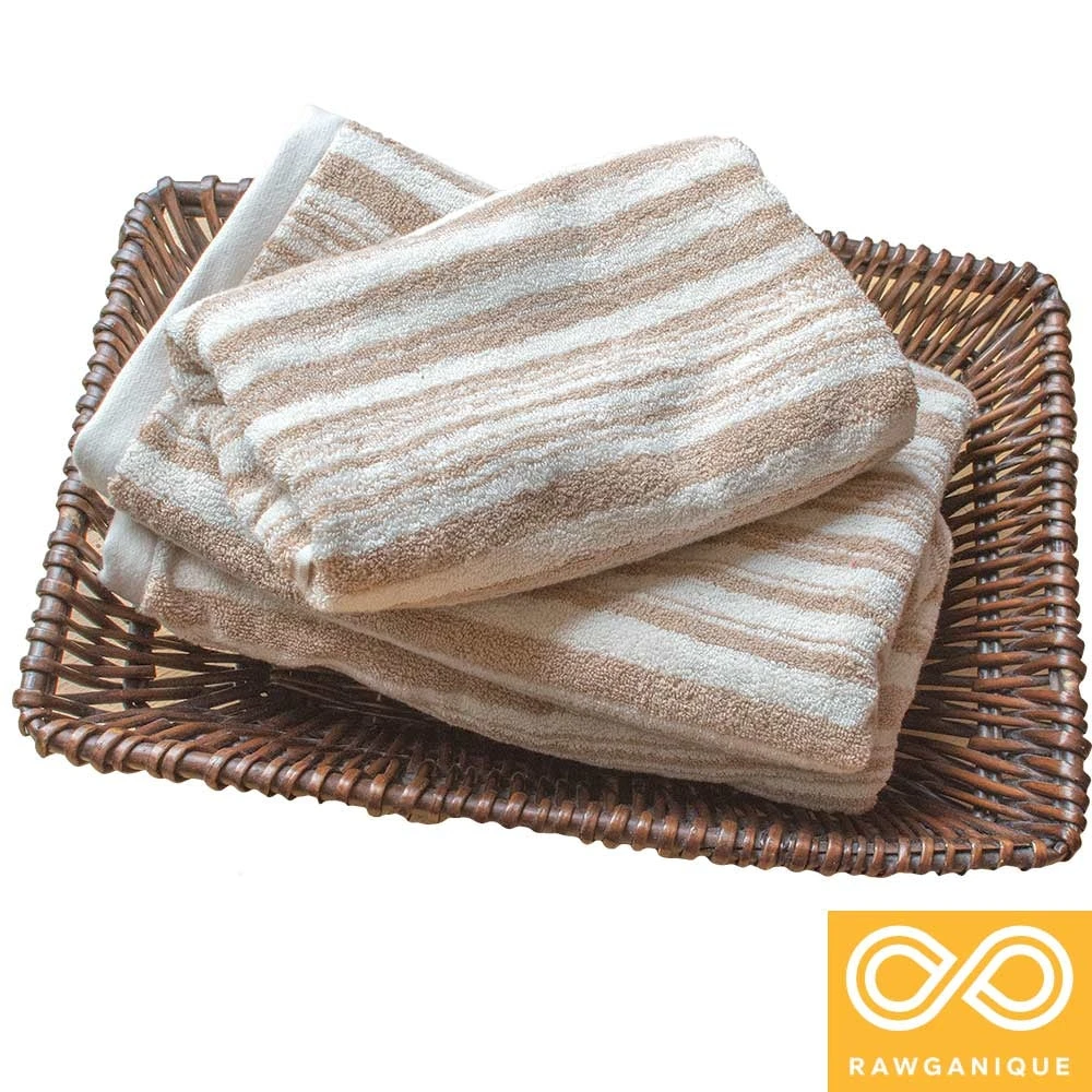 100% Organic Cotton Waterfall Towel - Colorgrown Brown/Natural | Eco-Friendly Bed & Bath Towel 3 Towels 100% Organic Cotton Waterfall Towel (Colorgrown Brown/Natural) BedBath