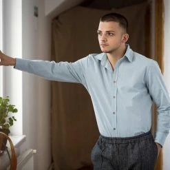 Vendor-unknown PARK PLACE 100% Organic Cotton Long-Sleeve Dress Shirt Men