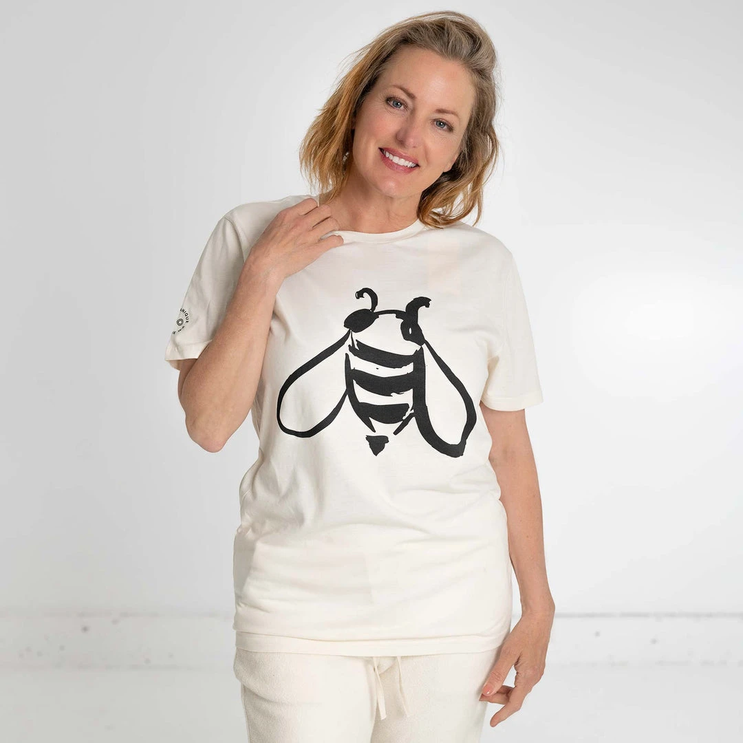 PUREVALLEY 100% Organic Prima Cotton T-Shirt - Bee Print Unisex Tee for Men & Women 2 T-Shirts PUREVALLEY 100% Organic Prima Cotton T-Shirt (Unisex)- Bee Women