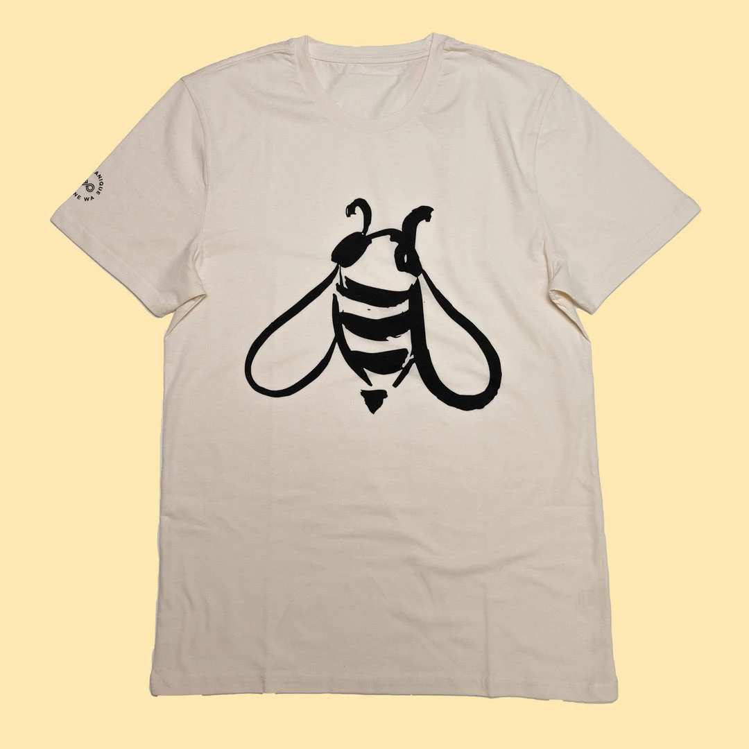 PUREVALLEY 100% Organic Prima Cotton T-Shirt - Bee Print Unisex Tee for Men & Women 5 T-Shirts PUREVALLEY 100% Organic Prima Cotton T-Shirt (Unisex)- Bee Women