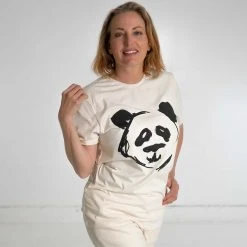 T-Shirts PUREVALLEY 100% Organic Prima Cotton T-Shirt (Unisex) - Panda Tops