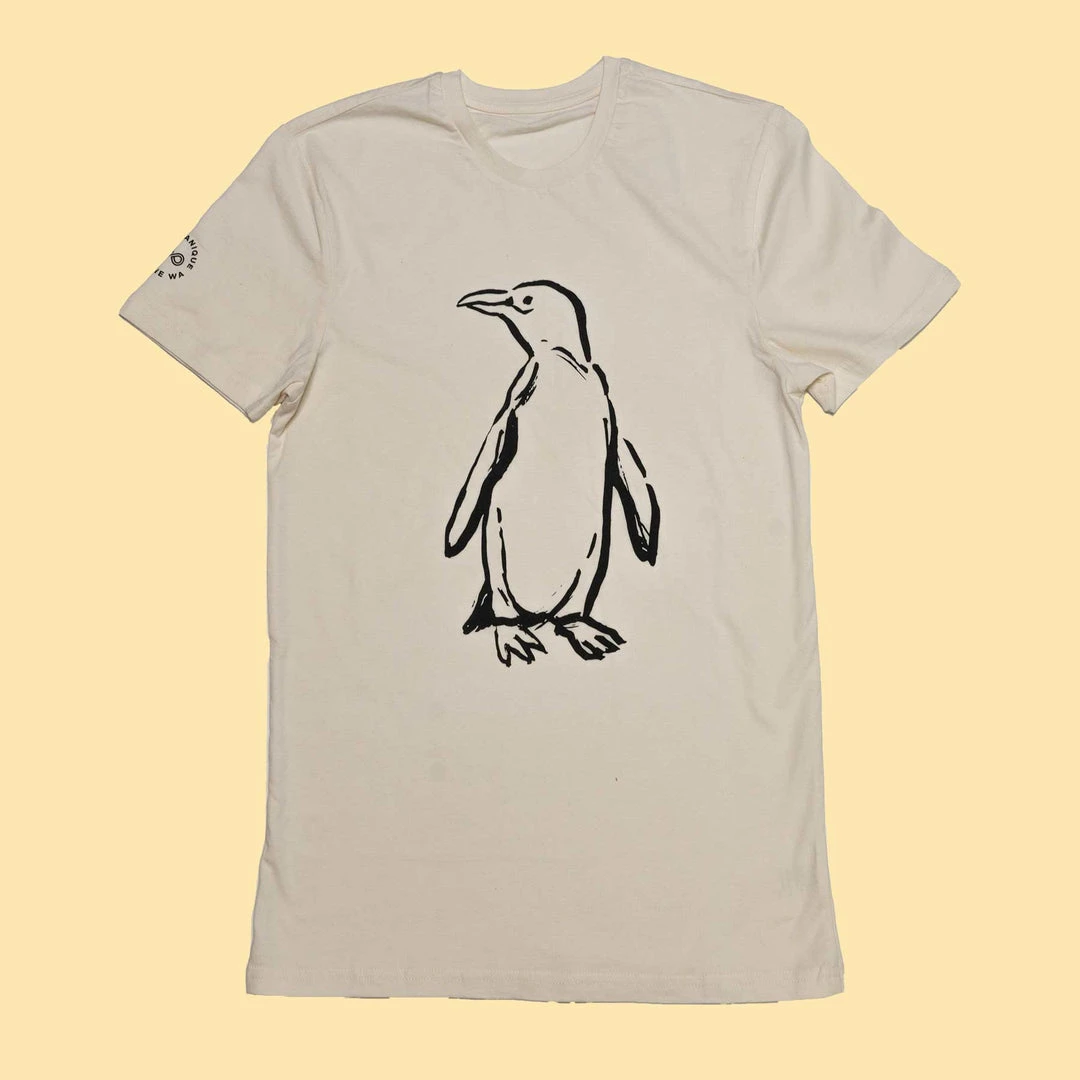 PUREVALLEY 100% Organic Cotton Penguin Printed T-Shirt - Unisex Eco-Friendly Tee (EU) 1 T-Shirts PUREVALLEY 100% Organic Prima Cotton Printed T-Shirt (EU) - Penguin (Unisex)