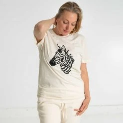 T-Shirts PUREVALLEY 100% Organic Prima Cotton Printed T-Shirt - Zebra (Unisex) Tops