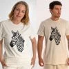 T-Shirts PUREVALLEY 100% Organic Prima Cotton Printed T-Shirt - Zebra (Unisex) Tops