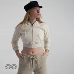 ISADORA 100% Organic Cotton Fleece Zippered Hoodie for Women - Uniquely Rawganique 24 Vendor-unknown ISADORA 100% Organic Cotton Fleece Zippered Hoodie