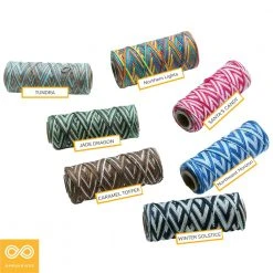 6-Strand Unwaxed Dyed Rainbow Hemp Twine for DIY Crafts | Eco-Friendly & Durable 15 Twines DIY 6-Strand Unwaxed Dyed Rainbow Hemp Twine