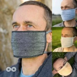 Vendor-unknown Face Coverings CLEARBROOK 2-Layer Reversible Hemp - Organic Cotton Face Mouth Mask With Filter Pocket (Elastic-Free) (Washable)