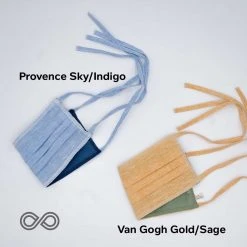 Vendor-unknown Face Coverings CLEARBROOK 2-Layer Reversible Hemp - Organic Cotton Face Mouth Mask With Filter Pocket (Elastic-Free) (Washable)