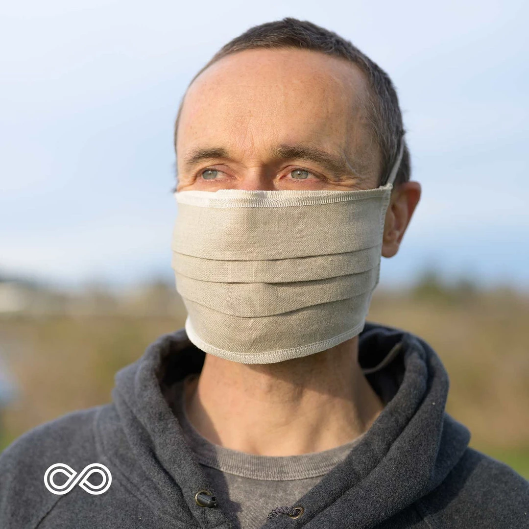 EVERIDGE 2-Layer Reversible Organic Linen & Cotton Face Mask - Elastic-Free, Washable, Filter Pocket 10 Vendor-unknown Face Coverings EVERIDGE 2-Layer Reversible Organic Linen - Org Cotton Face Mouth Mask With Filter Pocket (Elastic-Free) (Washable)