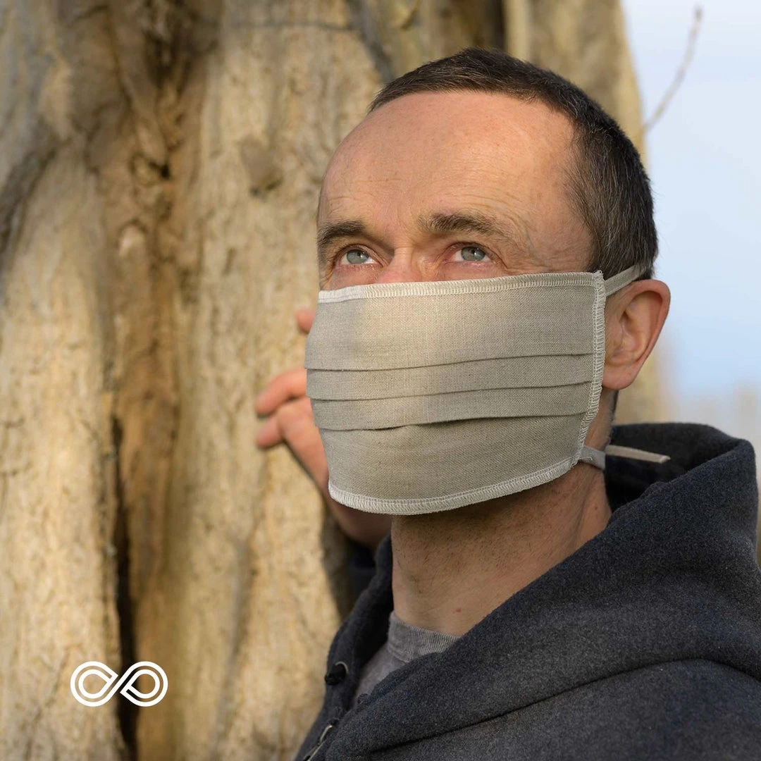 EVERIDGE 2-Layer Reversible Organic Linen & Cotton Face Mask - Elastic-Free, Washable, Filter Pocket 2 Vendor-unknown Face Coverings EVERIDGE 2-Layer Reversible Organic Linen - Org Cotton Face Mouth Mask With Filter Pocket (Elastic-Free) (Washable)