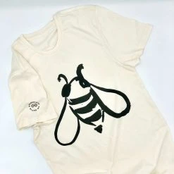 PUREVALLEY 100% Organic Prima Cotton T-Shirt - Bee Print Unisex Tee for Men & Women 14 T-Shirts PUREVALLEY 100% Organic Prima Cotton T-Shirt (Unisex)- Bee Women