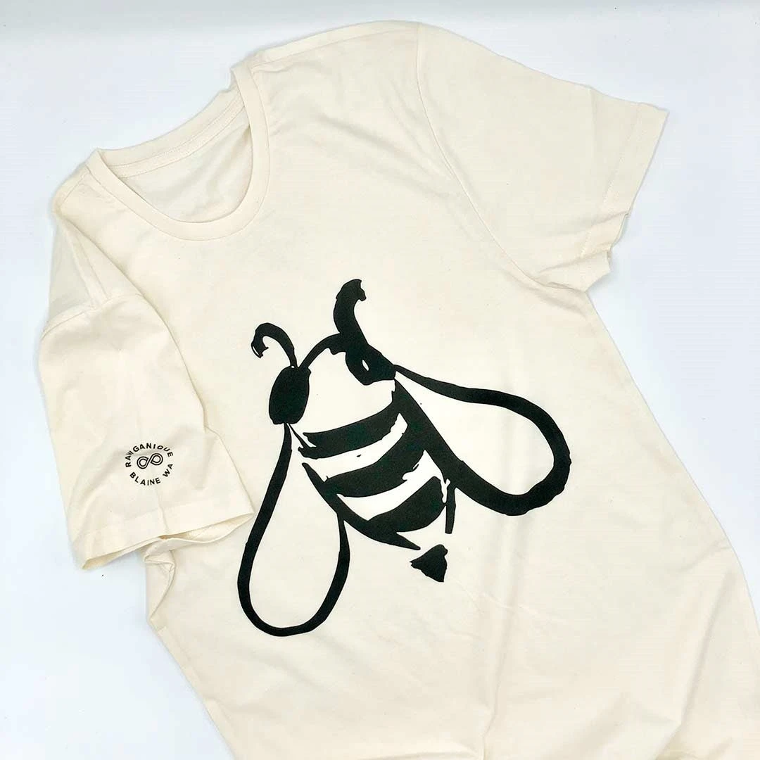 PUREVALLEY 100% Organic Prima Cotton T-Shirt - Bee Print Unisex Tee for Men & Women 7 T-Shirts PUREVALLEY 100% Organic Prima Cotton T-Shirt (Unisex)- Bee Women