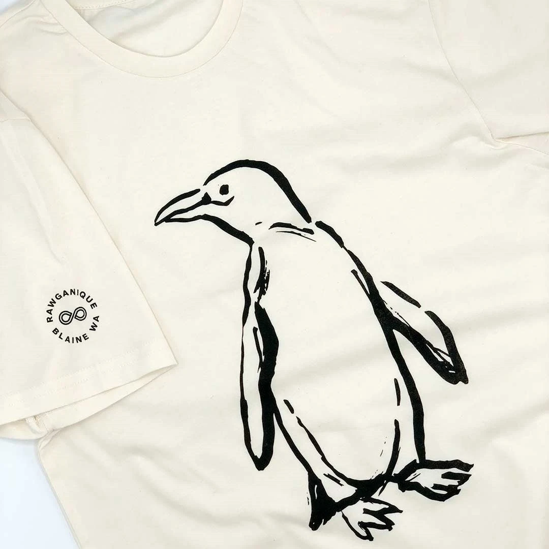 PUREVALLEY 100% Organic Cotton Penguin Printed T-Shirt - Unisex Eco-Friendly Tee (EU) 2 T-Shirts PUREVALLEY 100% Organic Prima Cotton Printed T-Shirt (EU) - Penguin (Unisex)