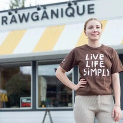 T-Shirts SONOMA Unisex Printed 100% Organic Cotton T-Shirt (Made In USA) (Non-Toxic Ink) (Live Life Simply) Women