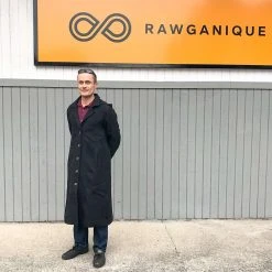 DA VINCI COAT Organic Hemp Hooded Coat - Black | Eco-Friendly Warmwear for Men & Women 40 Vendor-unknown Warmwear & Outerwear DA VINCI COAT Organic Hemp Hooded Coat Lined With Organic Cotton Fleece (Black)