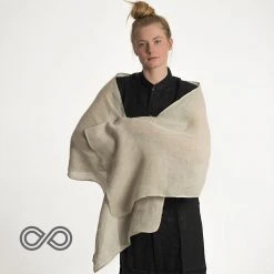 POMONA 100% Organic Linen Scarf - Lightweight, Gauzy, Unisex (24" X 70") - Warmwear & Outerwear 6 Vendor-unknown Warmwear & Outerwear POMONA 100% Organic Linen Scarf (24