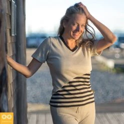 T-Shirts AUVERGNE V Neck 100% Organic Hemp Tee Tops