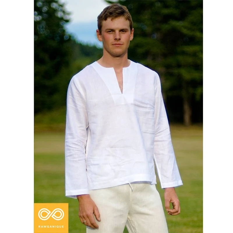 Organic Linen Meditation Shirt for Men & Women - Comfortable & Eco-Friendly Tops 3 Vendor-unknown Organic Linen Meditation Shirt Shirts