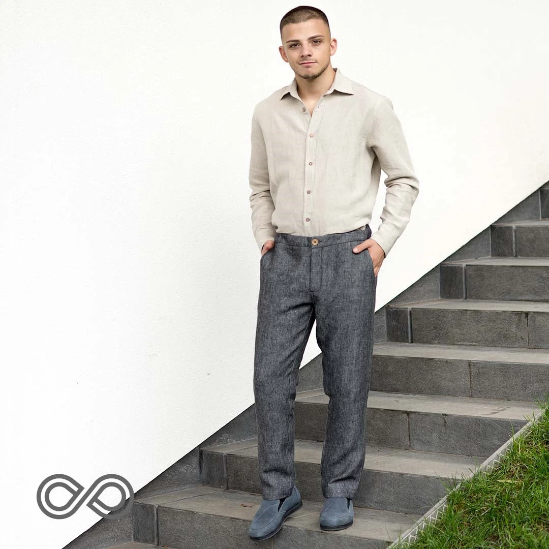 Men's BOSTON 100% Organic Hemp Long-Sleeve Dress Shirt | Eco-Friendly & Stylish 5 Vendor-unknown Men BOSTON 100% Organic Hemp Long-Sleeve Dress Shirt