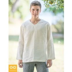 Vendor-unknown Tops Curved V Mindful Hemp Shirt (RG539)