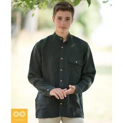 Vendor-unknown DOME SQUARE Hemp Banded Collar Shirt (Discontinued) Shirts