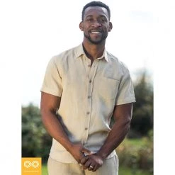 Vendor-unknown Downing Short-Sleeve Hemp Shirt (With Pocket) (Natural Color) Men