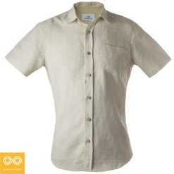 Vendor-unknown Downing Short-Sleeve Hemp Shirt (With Pocket) (Natural Color) Men